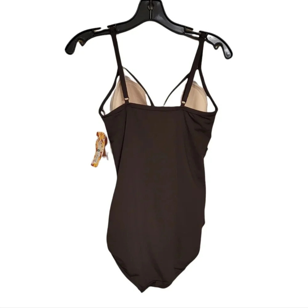 New Merona brown one piece swimsuit - Picture 2 of 6